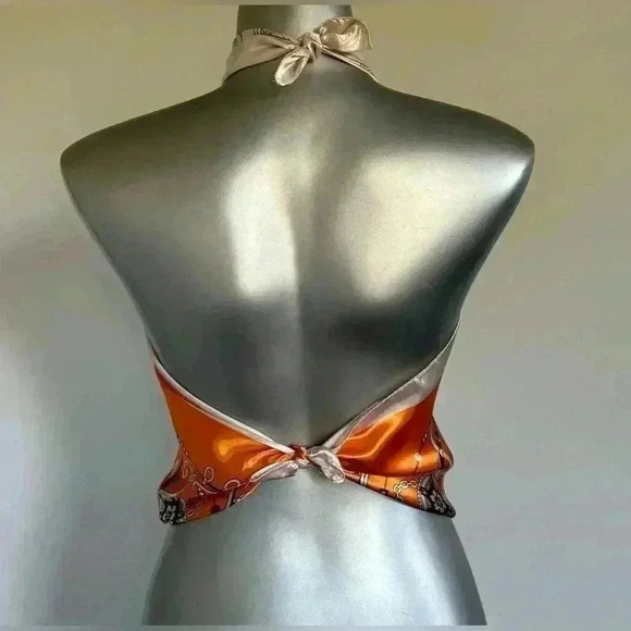 🆕Luxury  Satin Scarf Top - Picture 3 of 13